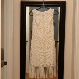 White Lace Fringe Dress